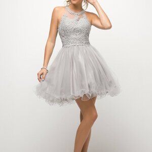 Halter Neck A-Line Shape Prom Dress CDUJ0119